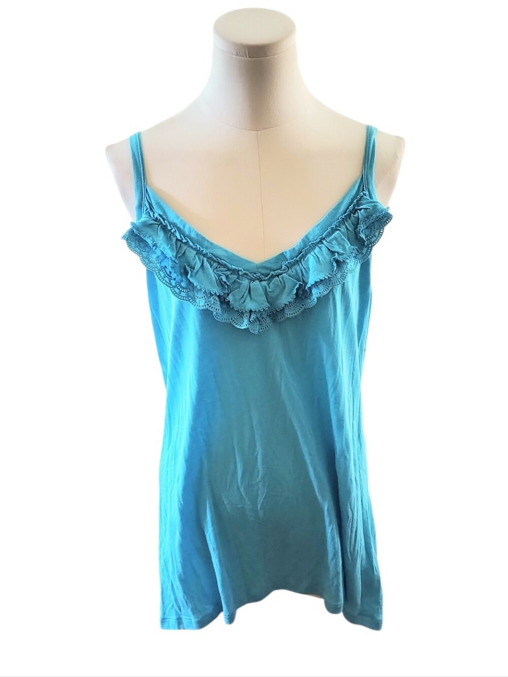 NWT Old Navy Vibrant Blue Ruffled Summer Tank Top Camisole Size Extra Large
